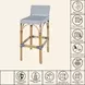 Serienna White and Navy Bar Stool