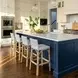 Serienna White and Navy Bar Stool