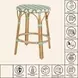 Ballito French White and Green Counter Height Stool