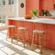 Ballito French Orange and Brown Counter Height Stool