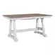 Harvest Fields Weathered White and Sandstone 5 Piece Extendable Trestle Dining Set