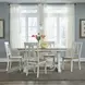 Harvest Fields Weathered White and Sandstone 5 Piece Extendable Trestle Dining Set