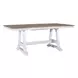 Harvest Fields Weathered White and Sandstone 6 Piece Extendable Trestle Dining Set