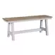 Harvest Fields Weathered White and Sandstone 6 Piece Extendable Trestle Dining Set