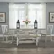 Harvest Fields Weathered White and Sandstone 6 Piece Extendable Trestle Dining Set