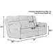 Tranquility Pewter Lay Flat Power Reclining 87" Sofa with Power Lumbar and Heat Massage
