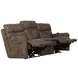 Tranquility Pewter Lay Flat Power Reclining 87" Sofa with Power Lumbar and Heat Massage