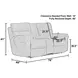Tranquility Pewter Lay Flat Power Reclining Console 76" Loveseat with Power Lumbar and Heat Massage