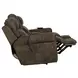 Tranquility Pewter Lay Flat Power Reclining Console 76" Loveseat with Power Lumbar and Heat Massage