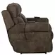 Tranquility Pewter Lay Flat Power Reclining Console 76" Loveseat with Power Lumbar and Heat Massage