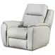 Drake Light Gray Leather Zero Gravity Power Recliner with Massage and USB Charging