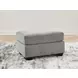 Loreo Gray Upholstered Rectangular Ottoman
