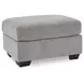 Loreo Gray Upholstered Rectangular Ottoman