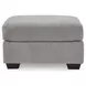 Loreo Gray Upholstered Rectangular Ottoman