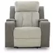 Point Clear Sisal Power Recliner with USB Charging and Lumbar Support