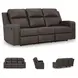 Lavenhorne Granite 87" Reclining Sofa with Drop Down Table