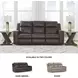 Lavenhorne Granite 87" Reclining Sofa with Drop Down Table