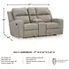 Lavenhorne Pebble 77" Reclining Console Loveseat