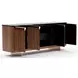 Altura Smoked Walnut and Champagne Gold 4 Door Glass Top Sideboard