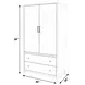 Nora Antique Taupe 2 Drawer Armoire
