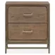 Lindon Belgian Wheat and Coffee Bean 2 Drawer Nightstand with USB Charging