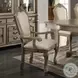 Chateau de Ville Synthetic Leather and Antique White Arm Chair Set of 2