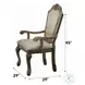 Chateau de Ville Synthetic Leather and Antique White Arm Chair Set of 2