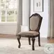 Chateau De Ville Fabric and Espresso Side Chair Set of 2