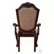 Chateau De Ville Fabric and Espresso Arm Chair Set of 2