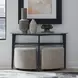 Verano Espresso Demilune Glass Top Sofa Table