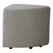 Capri Textured Taupe Upholstered Wedge Ottoman with Casters