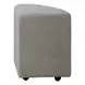 Capri Textured Taupe Upholstered Wedge Ottoman with Casters