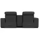 Ferrara Black Leather 87" Zero Gravity Power Reclining Console Loveseat with Power Headrest and USB Charging