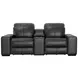 Ferrara Black Leather 87" Zero Gravity Power Reclining Console Loveseat with Power Headrest and USB Charging