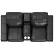 Ferrara Black Leather 87" Zero Gravity Power Reclining Console Loveseat with Power Headrest and USB Charging