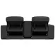 Ferrara Black Leather 87" Zero Gravity Power Reclining Console Loveseat with Power Headrest and USB Charging