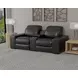 Ferrara Black Leather 87" Zero Gravity Power Reclining Console Loveseat with Power Headrest and USB Charging
