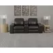 Ferrara Black Leather 87" Zero Gravity Power Reclining Console Loveseat with Power Headrest and USB Charging