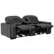 Ferrara Black Leather 87" Zero Gravity Power Reclining Console Loveseat with Power Headrest and USB Charging