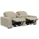 Ferrara Smoke Leather 87" Zero Gravity Power Reclining Console Loveseat with Power Headrest and USB Charging