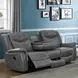 Conrad Gray 88" Reclining Sofa With Drop Down Table