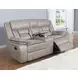 Greer Taupe Glider Reclining Console 77" Loveseat