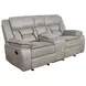 Greer Taupe Glider Reclining Console 77" Loveseat