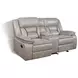 Greer Taupe Glider Reclining Console 77" Loveseat