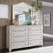 Farmhouse Reimagined Antique White and Chestnut 8 Drawer Dresser with Mirror