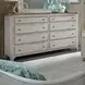 Farmhouse Reimagined Antique White and Chestnut 8 Drawer Dresser with Mirror
