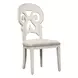 Farmhouse Reimagined Antique White and Chestnut Upholstered 6 Piece Extendable Trestle Base Dining Set