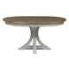 Farmhouse Reimagined Antique White and Chestnut 5 Piece Extendable Pedestal Base Dining Set