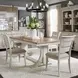 Farmhouse Reimagined Antique White and Chestnut 5 Piece Extendable Trestle Base Dining Set