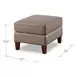 Arden Taupe Leather Upholstered Rectangular Ottoman